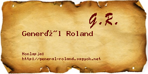 Generál Roland névjegykártya
